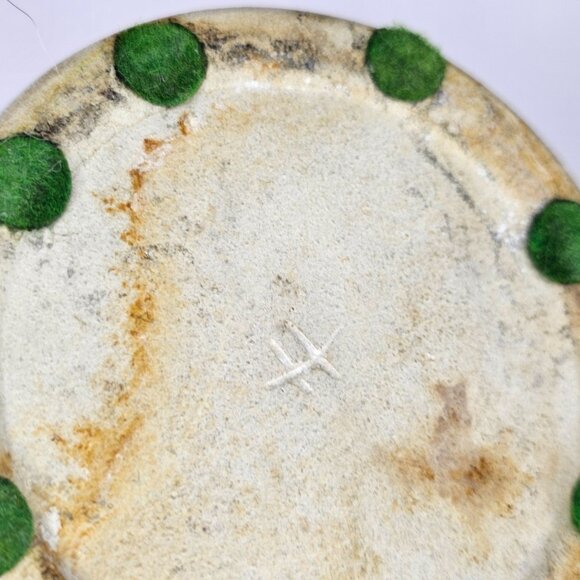 Tall Raymor Ceramic Vase With Brown Diamond Pattern & Speckled White Glaze - Picture 10 of 11